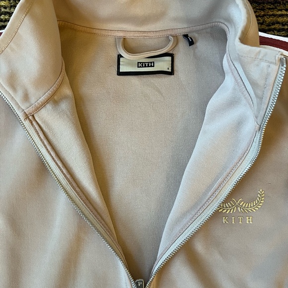 KITH Mens Half Zip Track Jacket Small Long Sleeve Tan Pullover - Picture 3 of 14